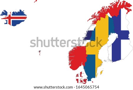 NORDIC-MAP Stock Vector Images - Avopix.com