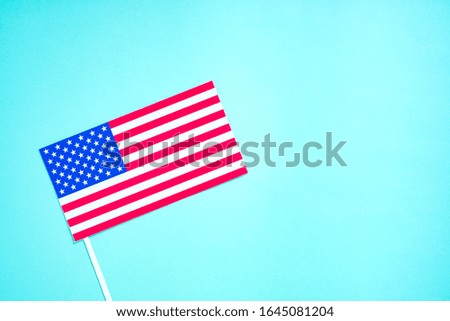 Concept of president day, American flag with copy space frame	