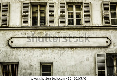 Typical Paris building facade with place for your text 