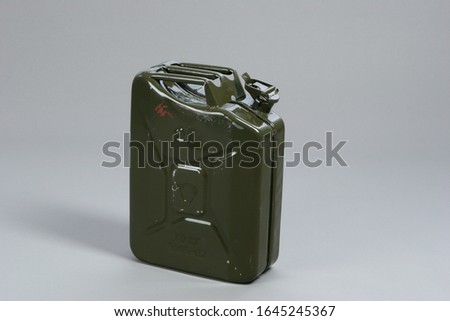 Canister for gasoline and fuel, on a white background