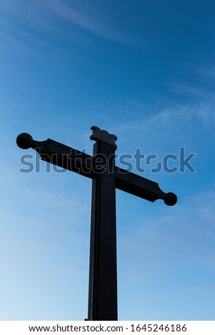 
It's a picture of a cross over the sky