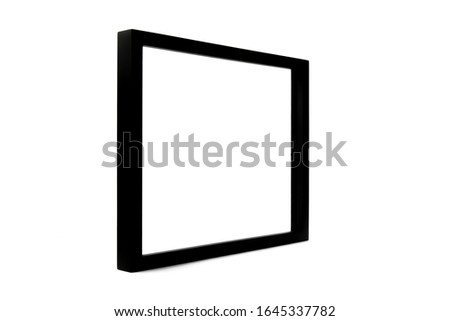 a photo of a single picture frame at a perspective angle isolated on white Royalty-Free Stock Photo #1645337782