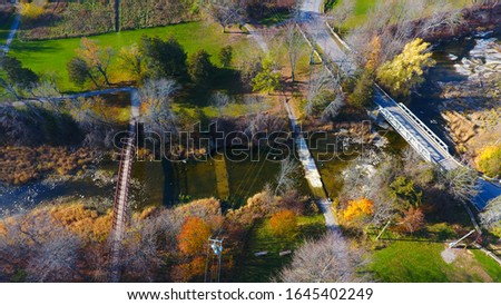 Aerial View of Ball's Falls Conservation Area located in West Lincoln (Ontario, Canada)