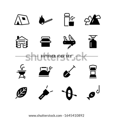 COLLECTION OF OUTDOOR FLAT ICONS