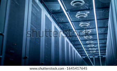 Server room full of racks and servers