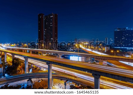 traffic at night in Bangkok city