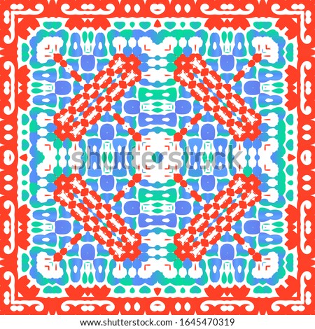 Antique talavera tiles patchwork. Fashionable design. Vector seamless pattern texture. Red mexican ornamental  decor for bags, smartphone cases, T-shirts, linens or scrapbooking.