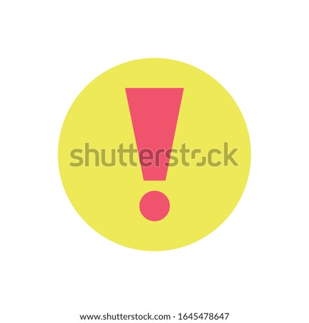 warning sign icon over white background, flat style and colorful design, vector illustration