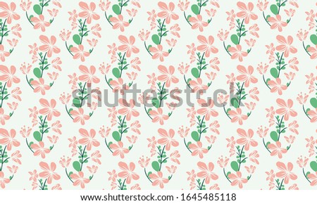 Cute spring floral pattern background, with seamless leaf and floral concept.