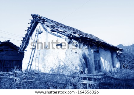 broken homes in rural areas, closeup of photo