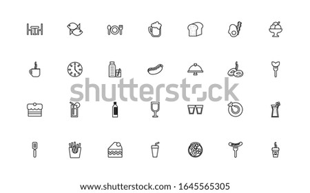 bundle of restaurant set line icons vector illustration design