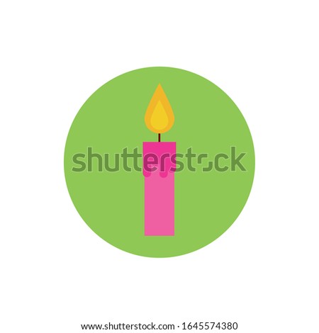 candle fire flame block and flat style icon vector illustration design
