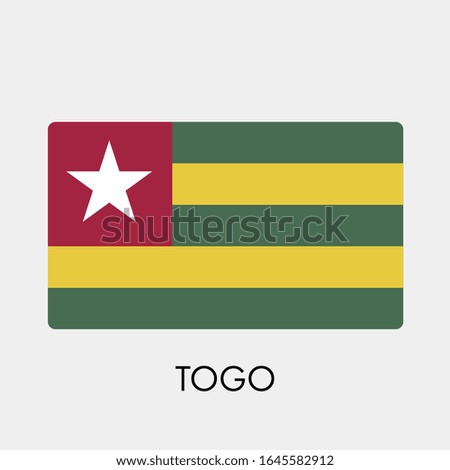 Flag of Togo on gray background. Vector illustration in trendy flat style. EPS 10.