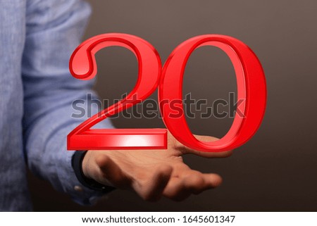 20 Anniversary 3d numbers. Poster template for Celebrating 20 anniversary event party
