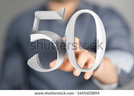 Template 3d  50 Years Anniversary Illustration
