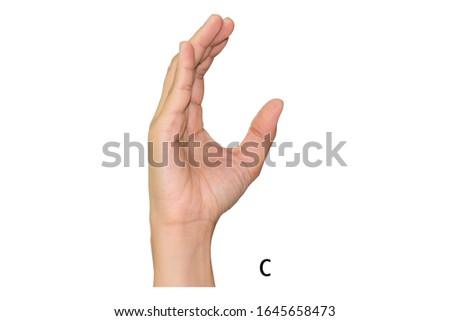 The letter C using American Sign Language