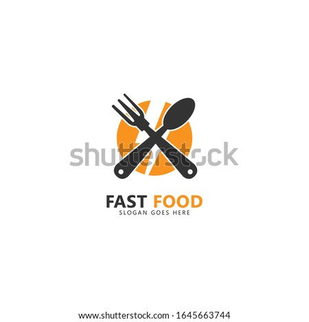 Fast Food Logo. Vector Logo Isolated on White Background. Suitable for Restaurant Logo or Business. Vector Illustration