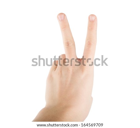 Victory concept - hand sign in form of "V"