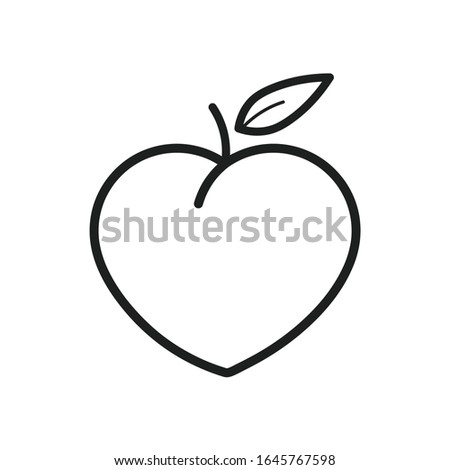 Peach fruit vector icon. Illustration isolated on white background for graphics and web design