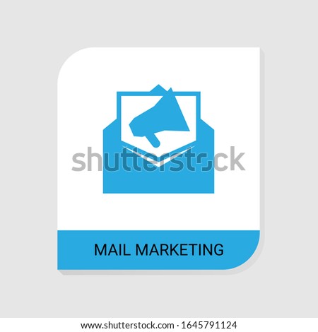 Editable filled Mail marketing icon from Search Engine Optimization icons category. Isolated vector Mail marketing sign on white background