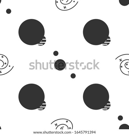 Set Black hole, Solar system and Planet on seamless pattern. Vector