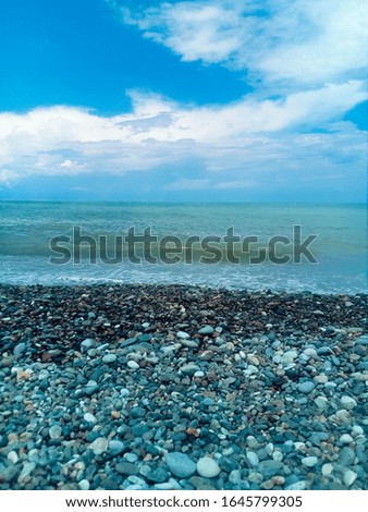 Beach with pebble stones. The Black Sea. Georgia, Batumi