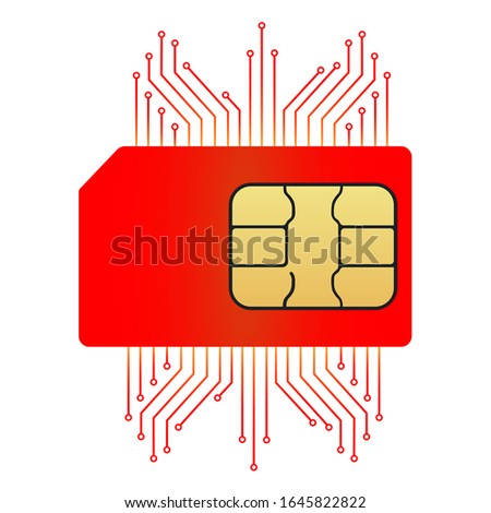 Vector image. Sim Card vector image. Mobile telecommunications technology concept. 