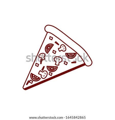 Pizza line style icon design, Eat fast food restaurant menu dinner lunch cooking and meal theme Vector illustration