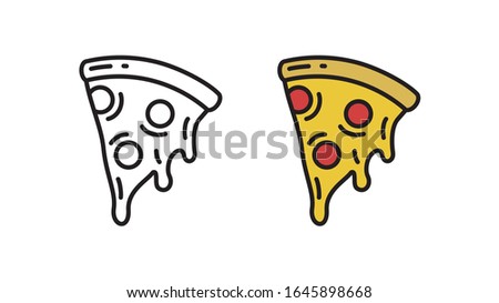 Pizza icon. Fast food linear symbol pizzeria. Simple vector illustration in flat style.