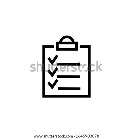 Clipboard Vector Line Icon Isolated
