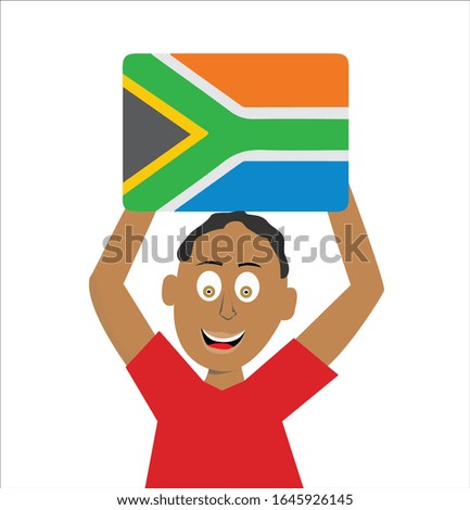 Child holding the flag of south africa. this is a vector. illustration.





