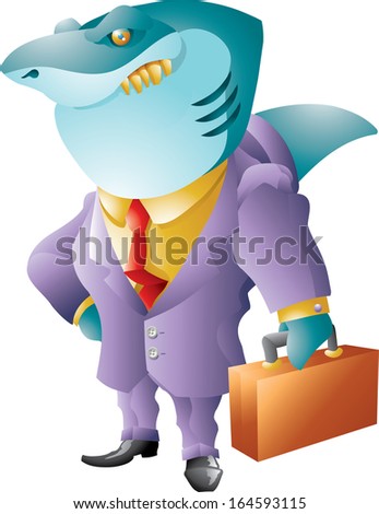 Lawyer shark in a suit