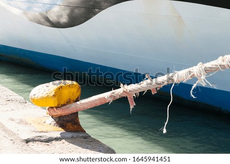 ship rope tied to the ground