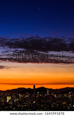 City of Santiago at sunset