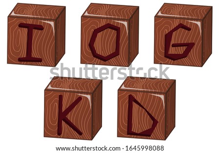 Bricks vector illustration on white background. Alphabet cubes with letters. Vector. 