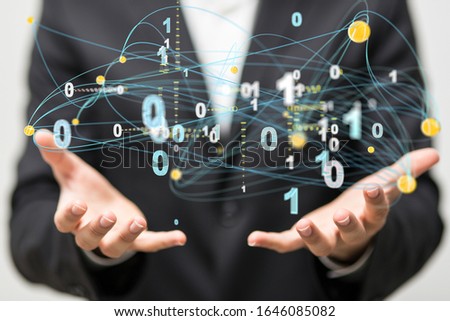 Business Man Hand Writing Social Network