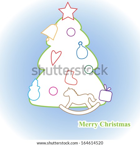 New Year's stickers horse snowman tree
