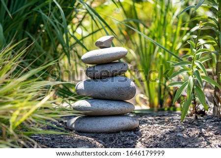 Stone stack in the garden