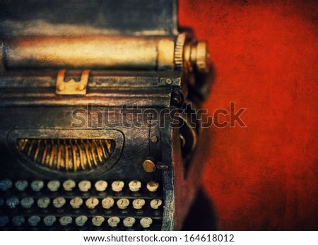 old typewriter  border design background  Royalty-Free Stock Photo #164618012