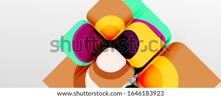 Abstract background - geometric cut paper design flower or square shape composition. Vector Illustration For Wallpaper, Banner, Background, Card, Book Illustration, landing page