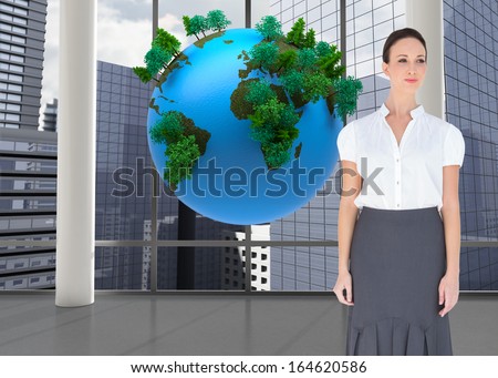 Composite image of content businesswoman posing