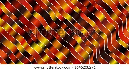 Dark Yellow vector pattern with wry lines. Colorful illustration with curved lines. Pattern for booklets, leaflets.