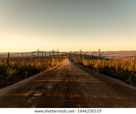 Remote Dempster Highway in northern Yukon Territory, Canada. 