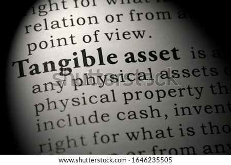 Fake Dictionary, Dictionary definition of tangible asset. Royalty-Free Stock Photo #1646235505