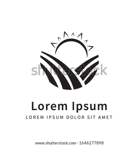 Illustration vector graphic of sunrise with circle shape icon. Perfect for Agriculture Business Logo Template 