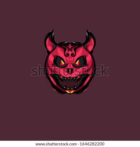 Red Devil Modern Illustration, Esport Demon logo