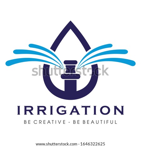 Sprinkler Irrigation Logo, Irrigation Logo Vector Royalty-Free Stock Photo #1646322625