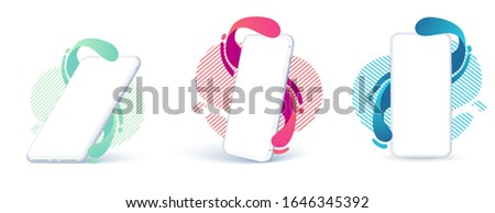 	
A collection of smartphones at different angles. Vector mockups. Collection mobile phones isolated, on an abstract background. 3d illustration cell phone. Perspective view.  Royalty-Free Stock Photo #1646345392
