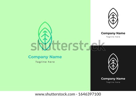 Leaf logo vector. Modern icon of nature sign. Tree symbol. Arrow icon. Future logo concept. Fresh farm. Go green and growth illustration. Eps 10. 