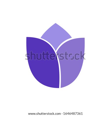 flower theme symbol. purple flower theme icon illustration template
